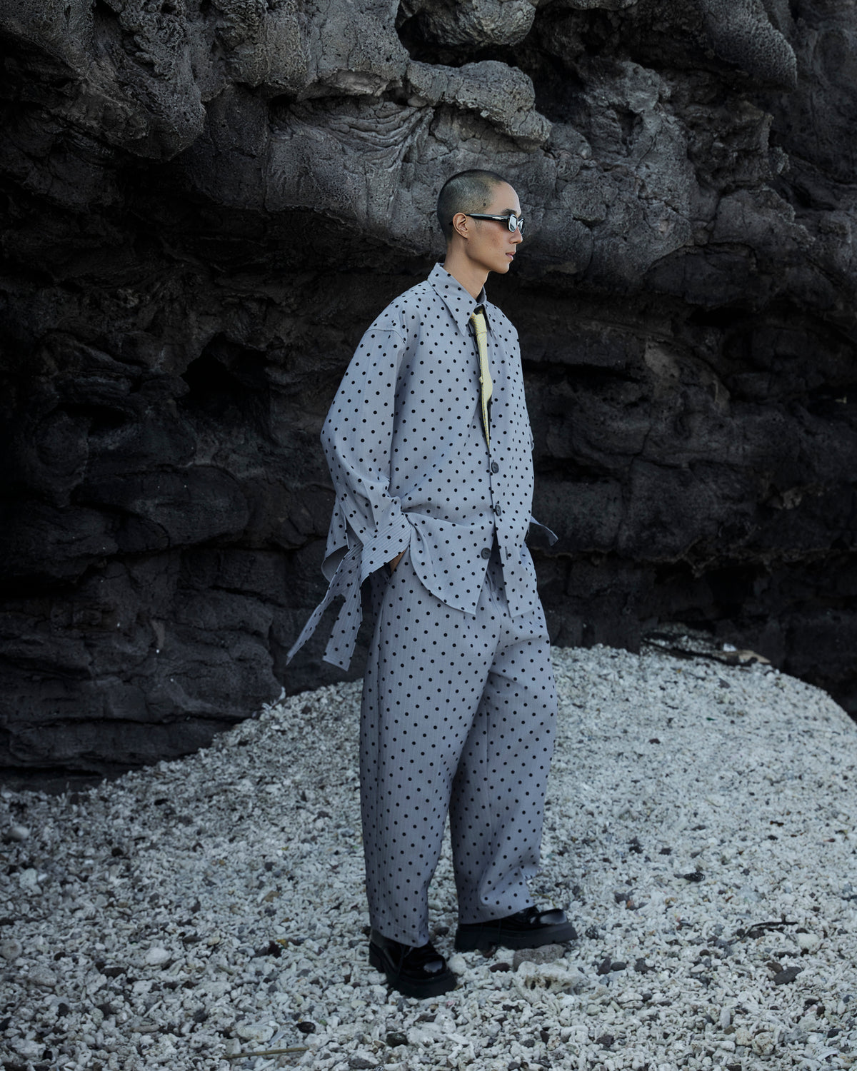 Grey Polka Dot Shirt