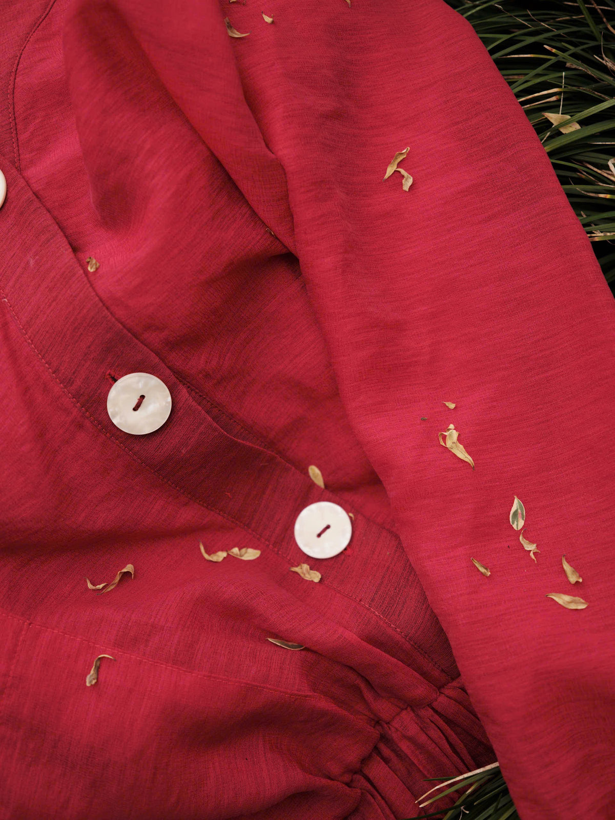 RED LOM KHOM VOILE CARDIGAN