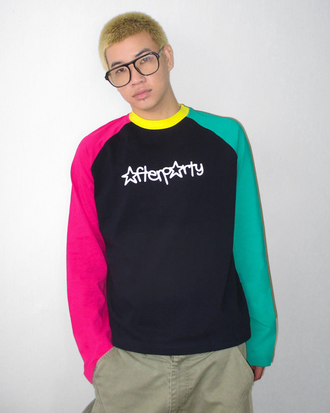NAYY BLUE STAR LETTER RAGLAN TEE