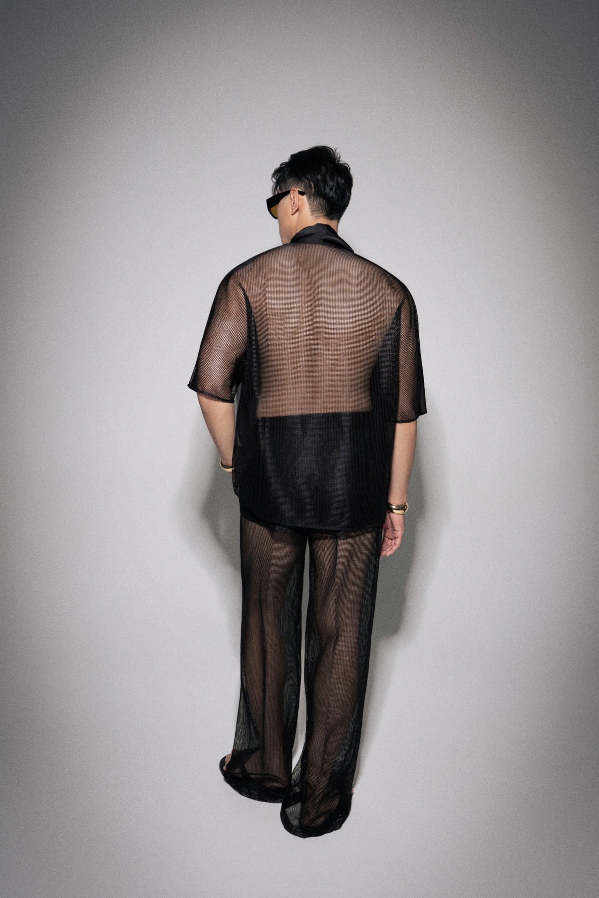 S26 Men's Black Mesh Fishnet Pants