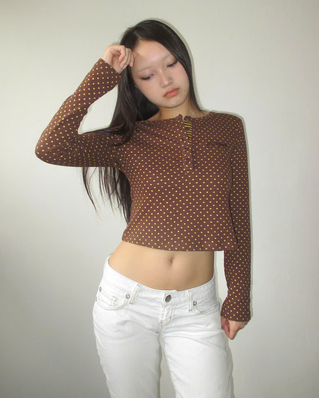 BROWN POLKA DOT LONG SLEEVE