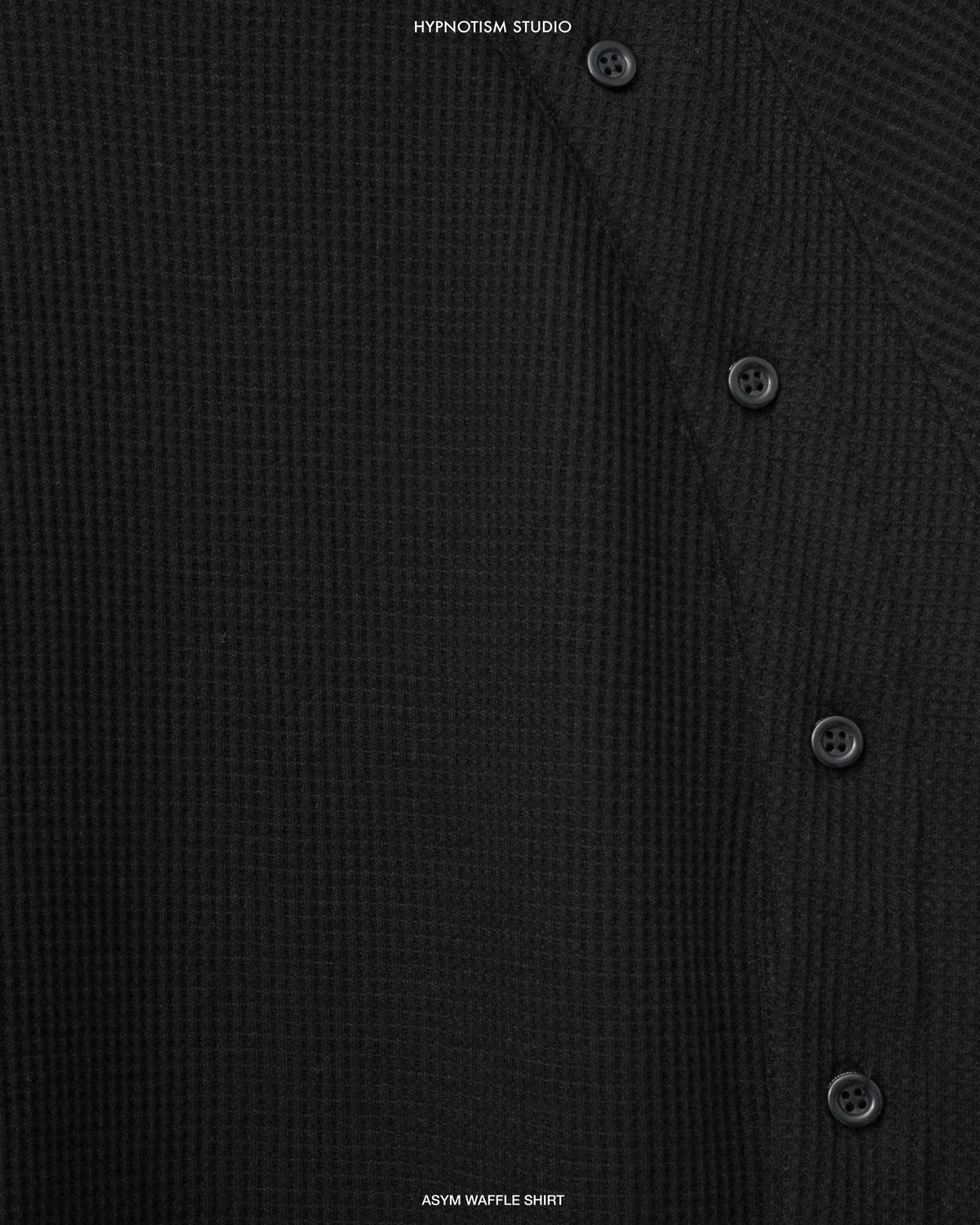 BLACK ASYM WAFFLE SHIRT