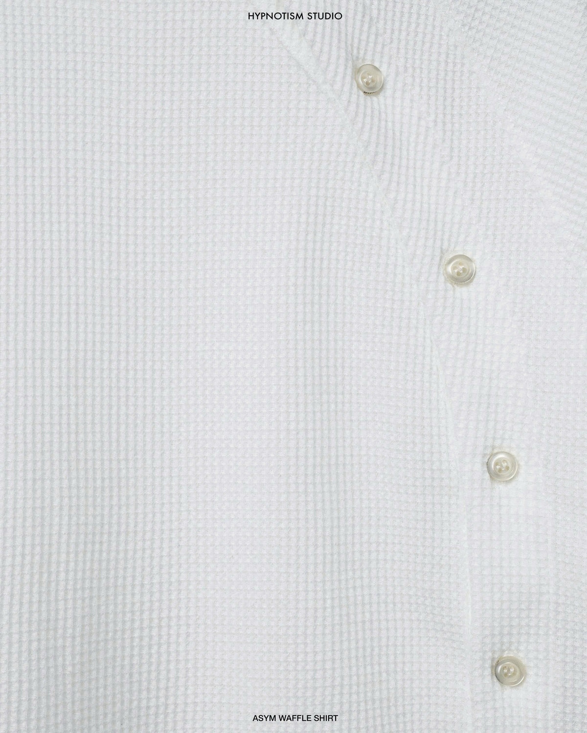 WHITE ASYM WAFFLE SHIRT