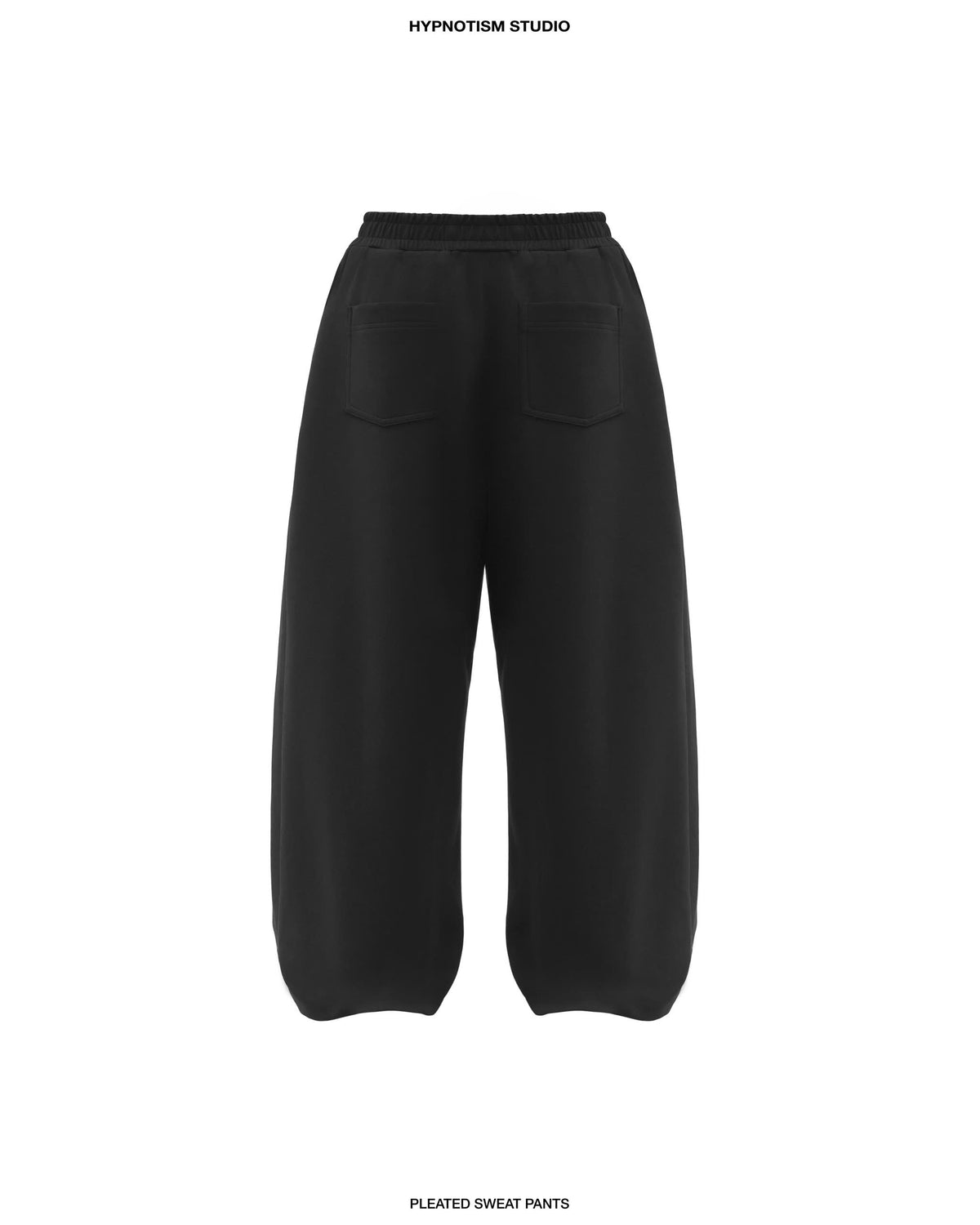 BLACK PLEATED SWEAT PANTS