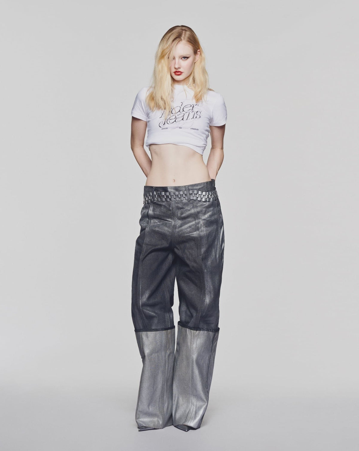 ENIGMA METAL CUFFED JEANS
