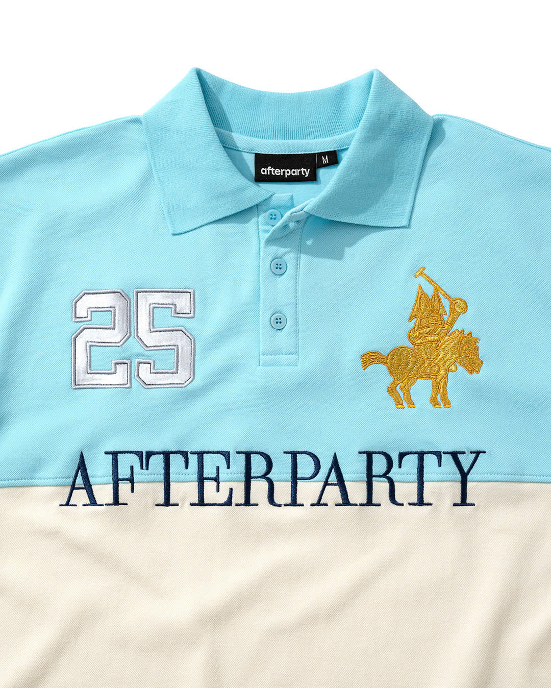 AQUA BLUE/CREAM CHIN POLO SHIRT