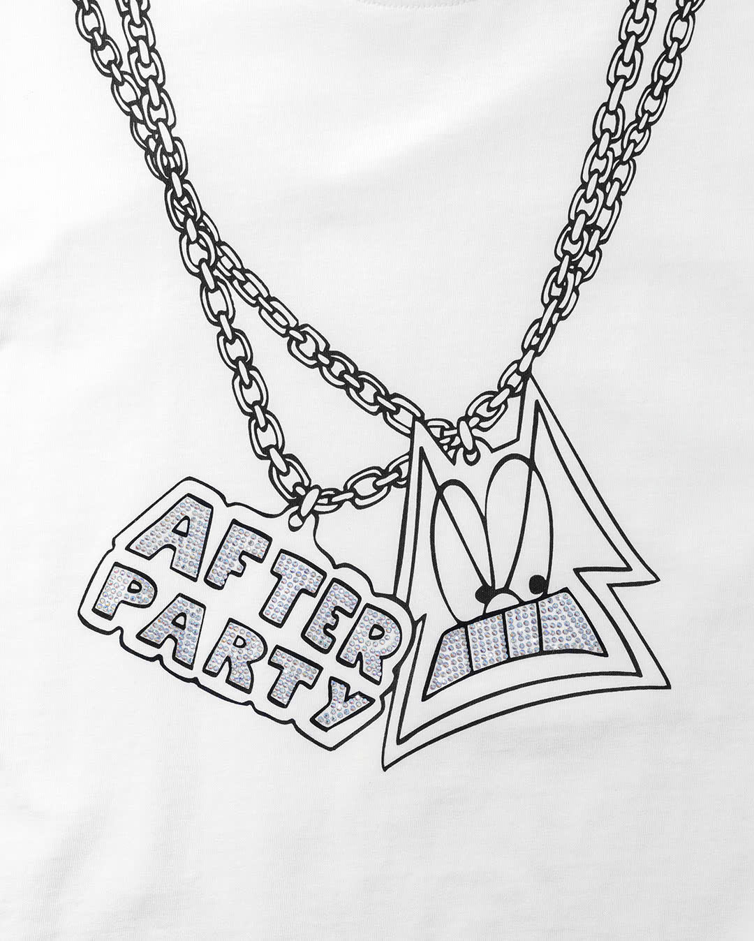 WHITE CHIN CHAIN OVERSIZED TEE