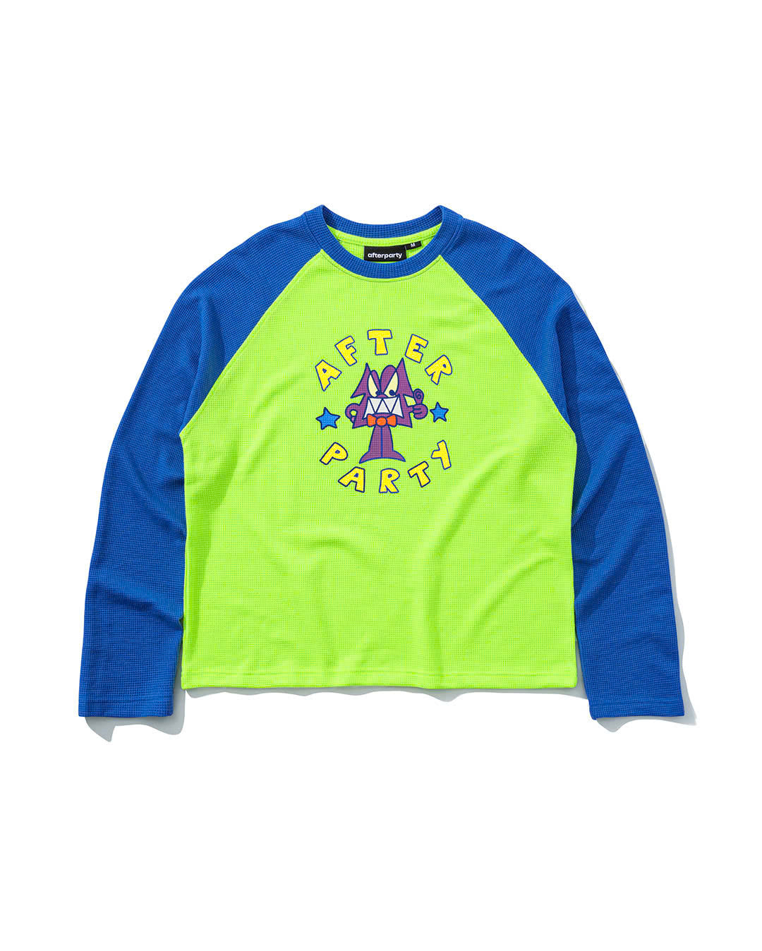 NEON GREEN CHIN WAFFLE RAGLAN TEE