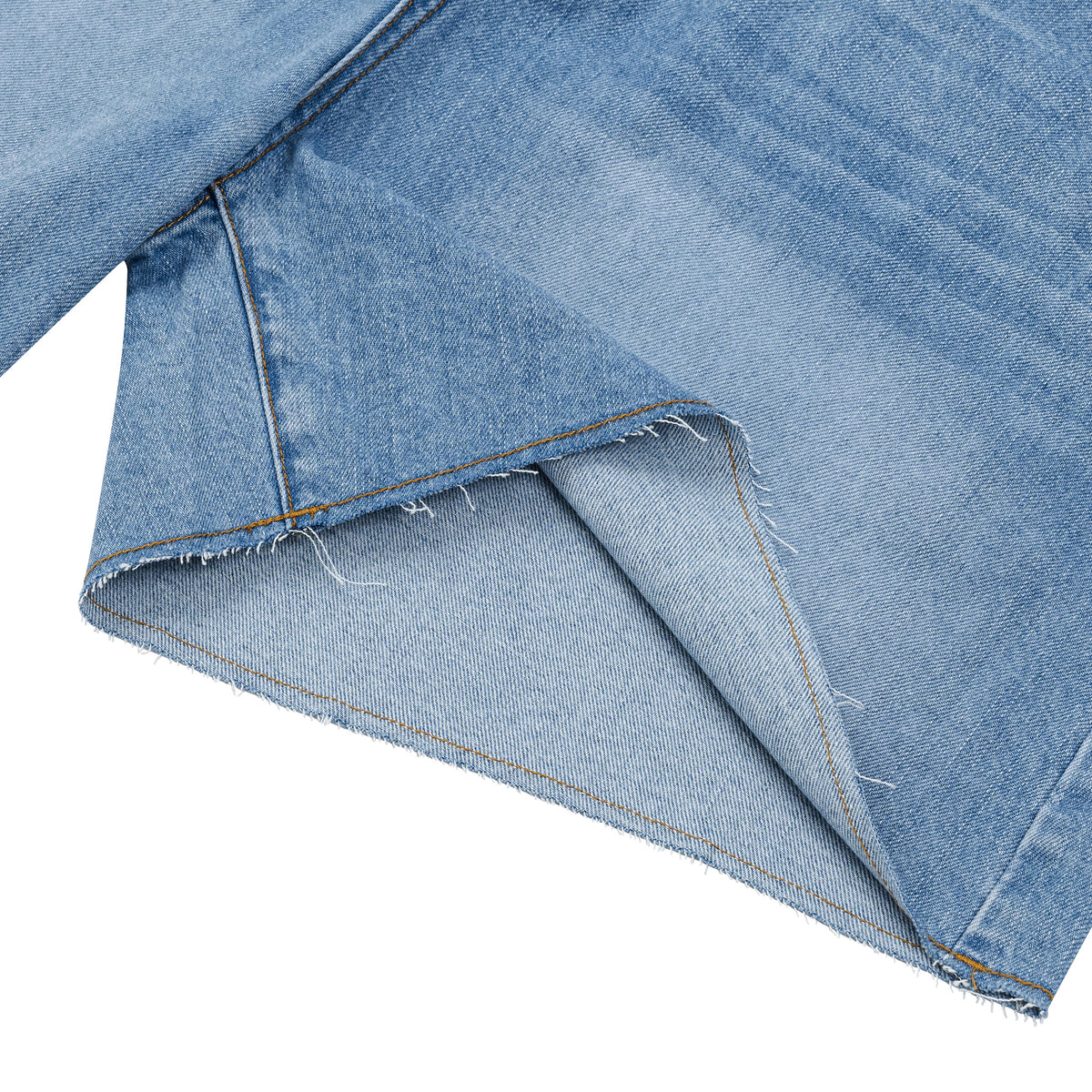 OWST LOOSE DENIM SHORTS - MID-WASH BLUE