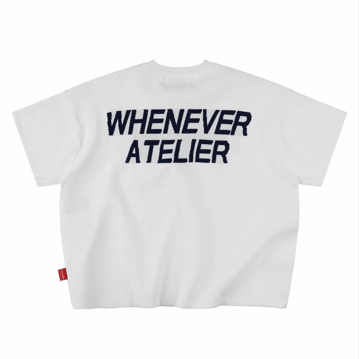 WHITE WHENEVER “ SIGNATURE KNIT T - SHIRT