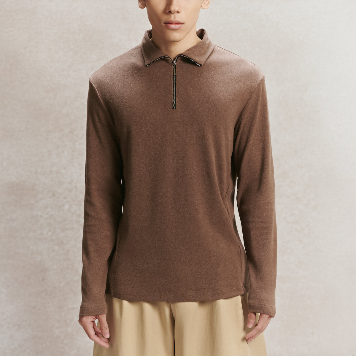 Brown Nain Zip Top AIN Astoud