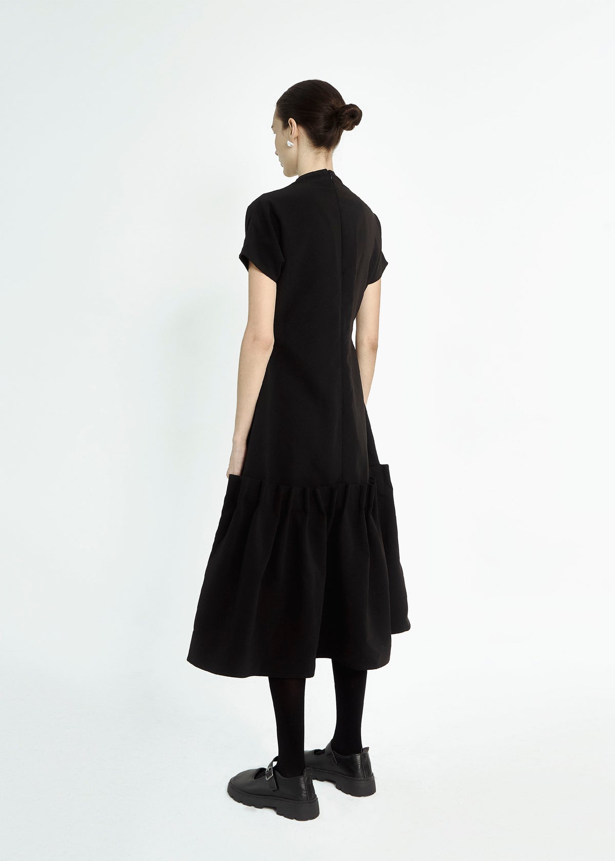 high-neck-gathered-dress-black-mayne-studios-astoud