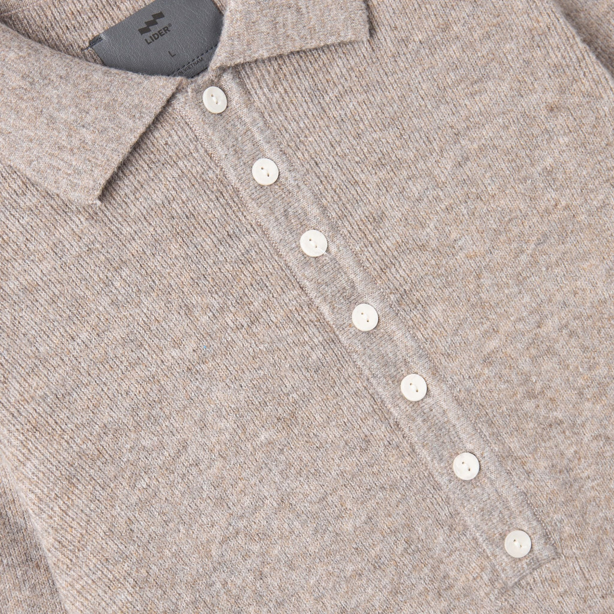 Oatmilk Maison Henley Polo Shirt