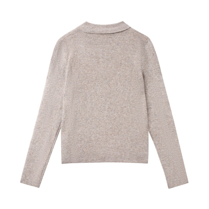 Oatmilk Maison Henley Polo Shirt
