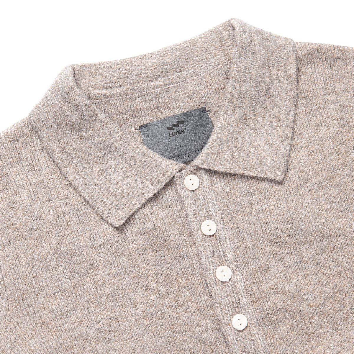 Oatmilk Maison Henley Polo Shirt
