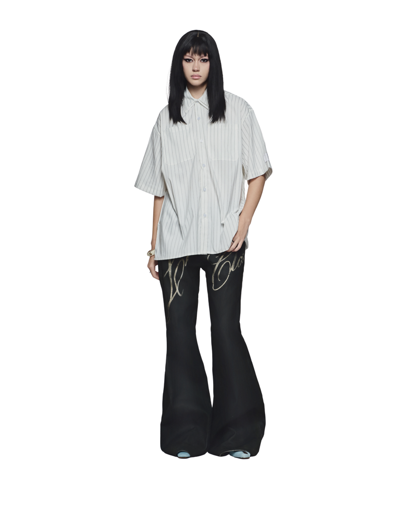 Striped White Off-line Boxy Shirt