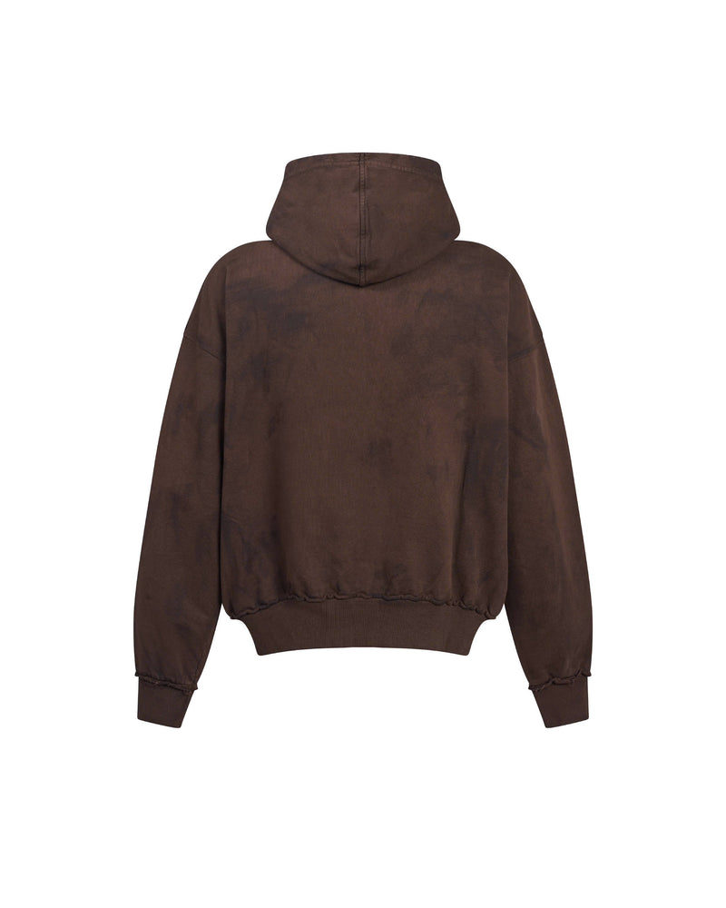 DIMOIR DOUBLE-BODY WASH BROWN HOODIE