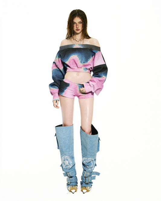 BONG Printed Super Short Pants - GRADIENT