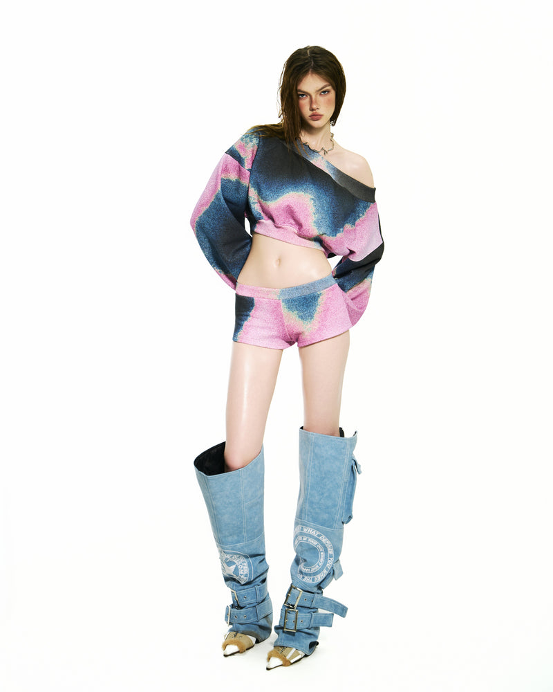 BONG Printed Super Short Pants - GRADIENT