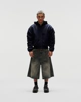 BSJ6 _ "FNOS" WASHED BAGGY DENIM JORTS - DIRTY BLUE