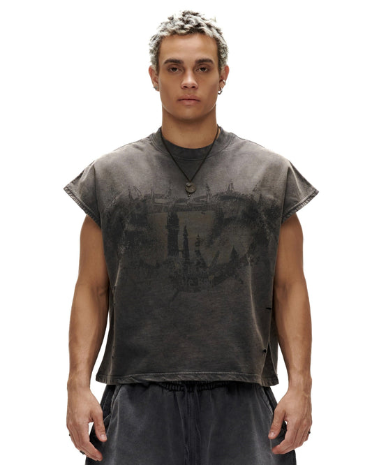 TBC6 - "FNOS" WASHED BAT CUT - DARK GREY