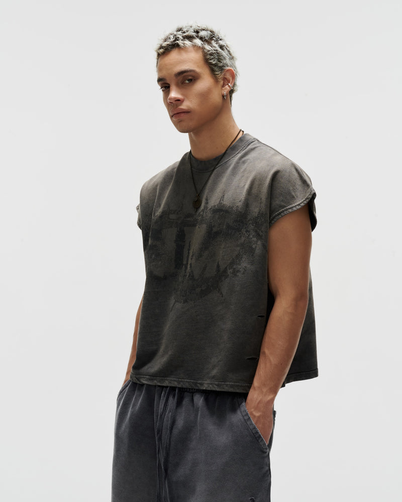 TBC6 - "FNOS" WASHED BAT CUT - DARK GREY