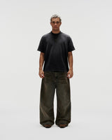 ERG23 - "FNOS" DIRTY EFFECT WASHED JEANS - DARK BLUE