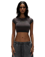 TBT9 - "FNOS" PRINTED CROPTOP - DARK GREY
