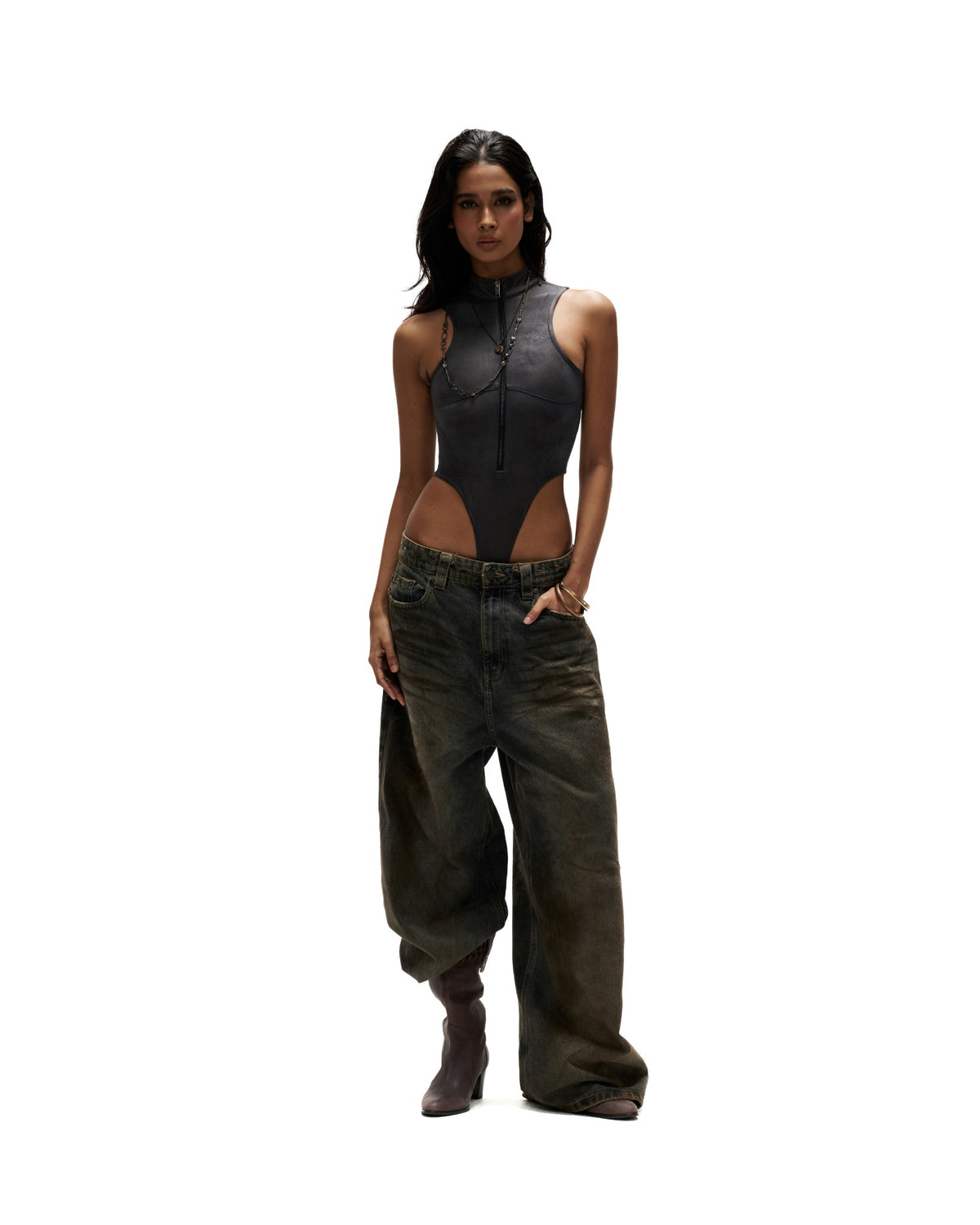 BDS1 - "FNOS" BODYSUIT - DARK GREY