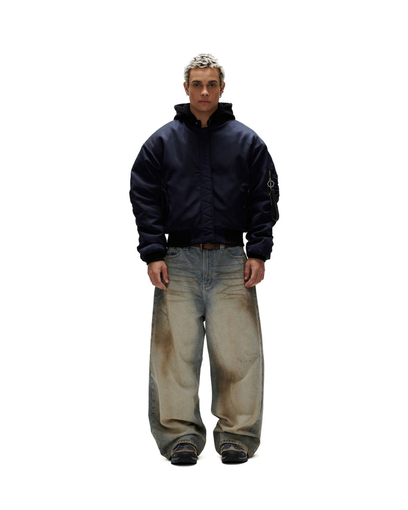 JKB2 - "FNOS" REVERSIBLE BOMBER JACKET - NAVY