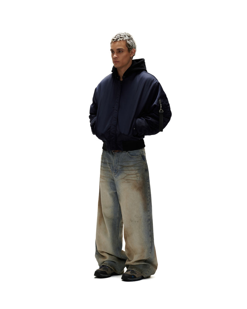 JKB2 - "FNOS" REVERSIBLE BOMBER JACKET - NAVY