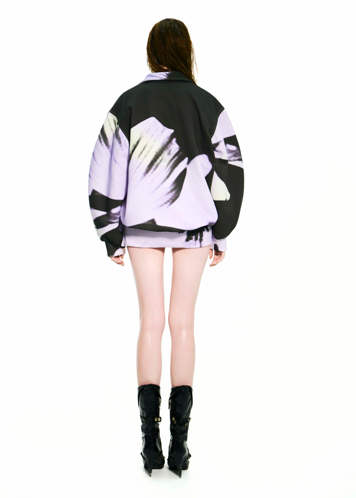 BONG PURPLE BLOOMS HOODIE SPLIT DRESS