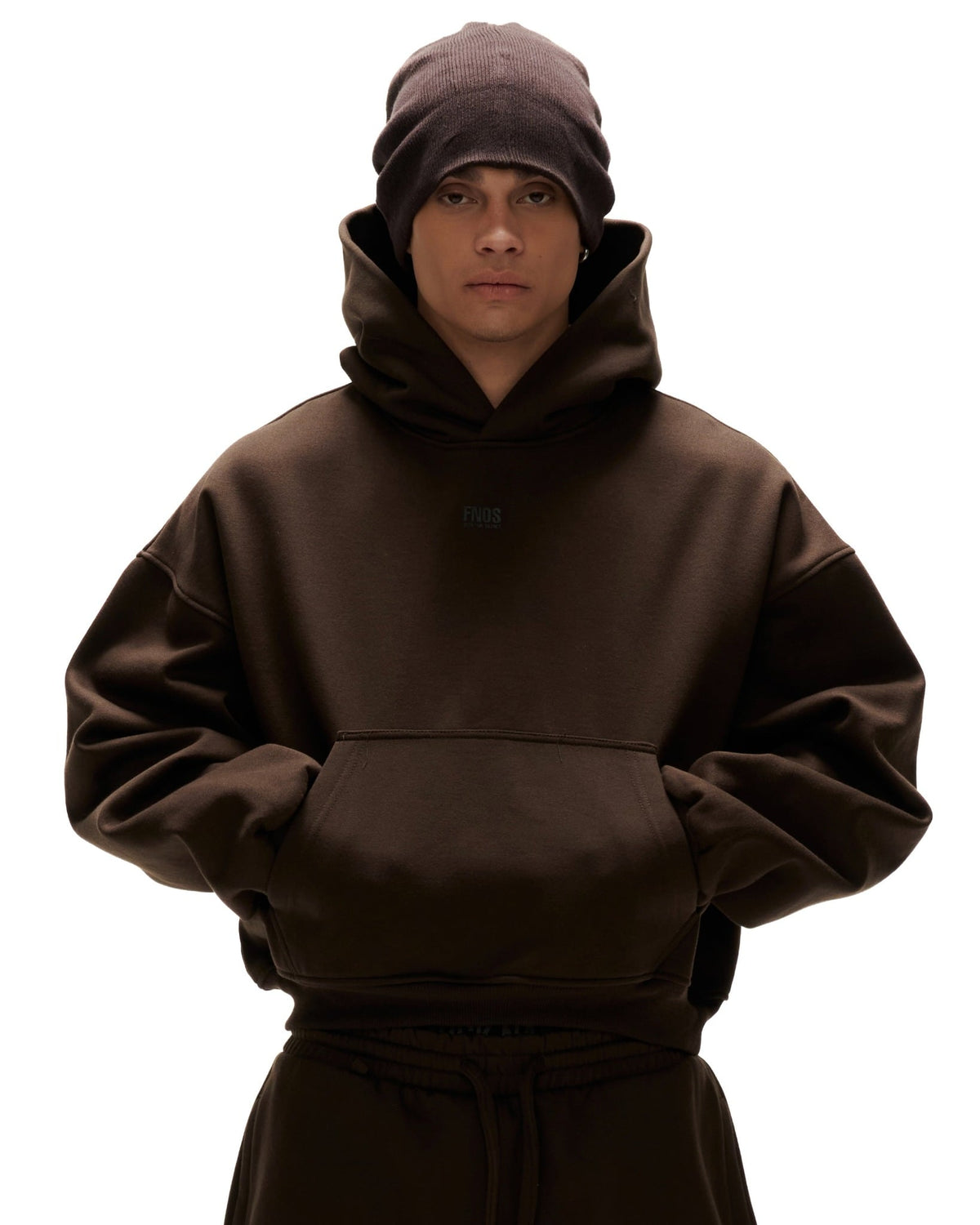 HD21- "FNOS" BASIC HOODIE - BROWN