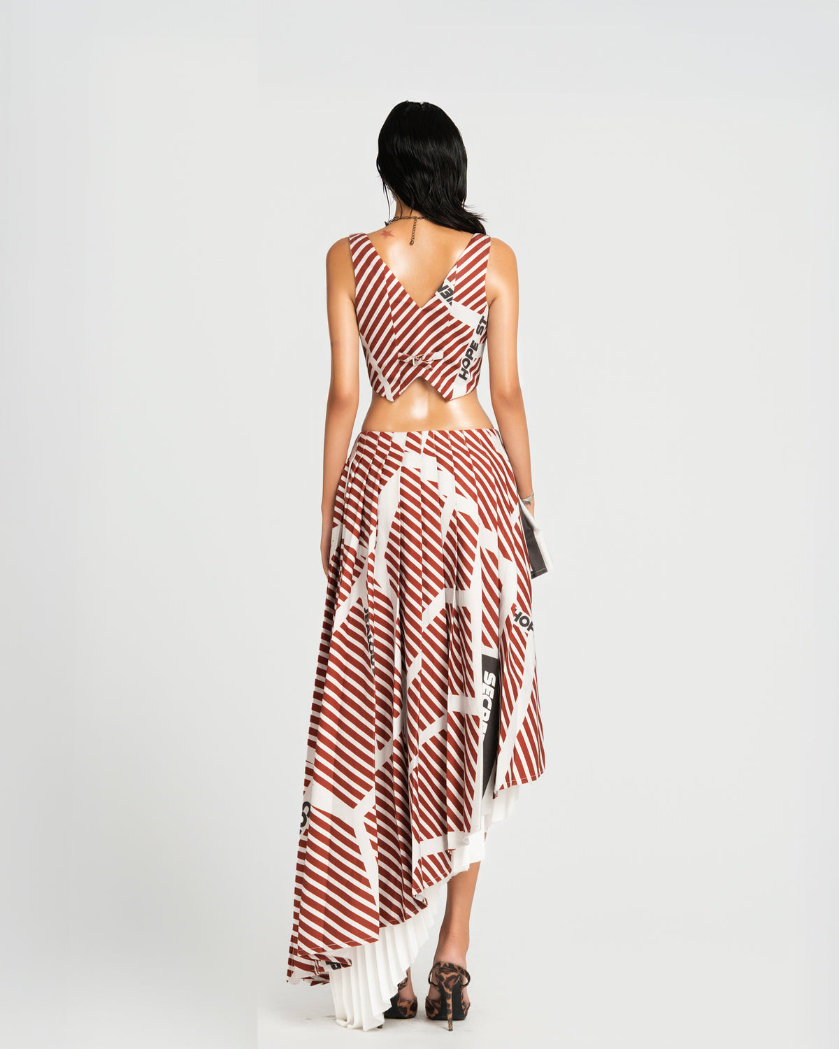 MAP Striped Cropped Gilet