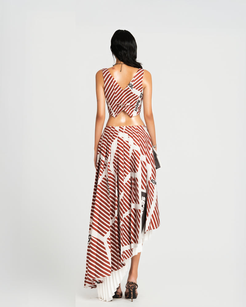 MAP Striped Cropped Gilet