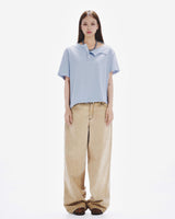 HENLEY SHOULDER BUTTON T-SHIRT ( ICY BLUE )