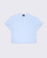 HENLEY SHOULDER BUTTON T-SHIRT ( ICY BLUE )