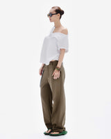 HENLEY SHOULDER BUTTON T-SHIRT ( RICE WHITE )