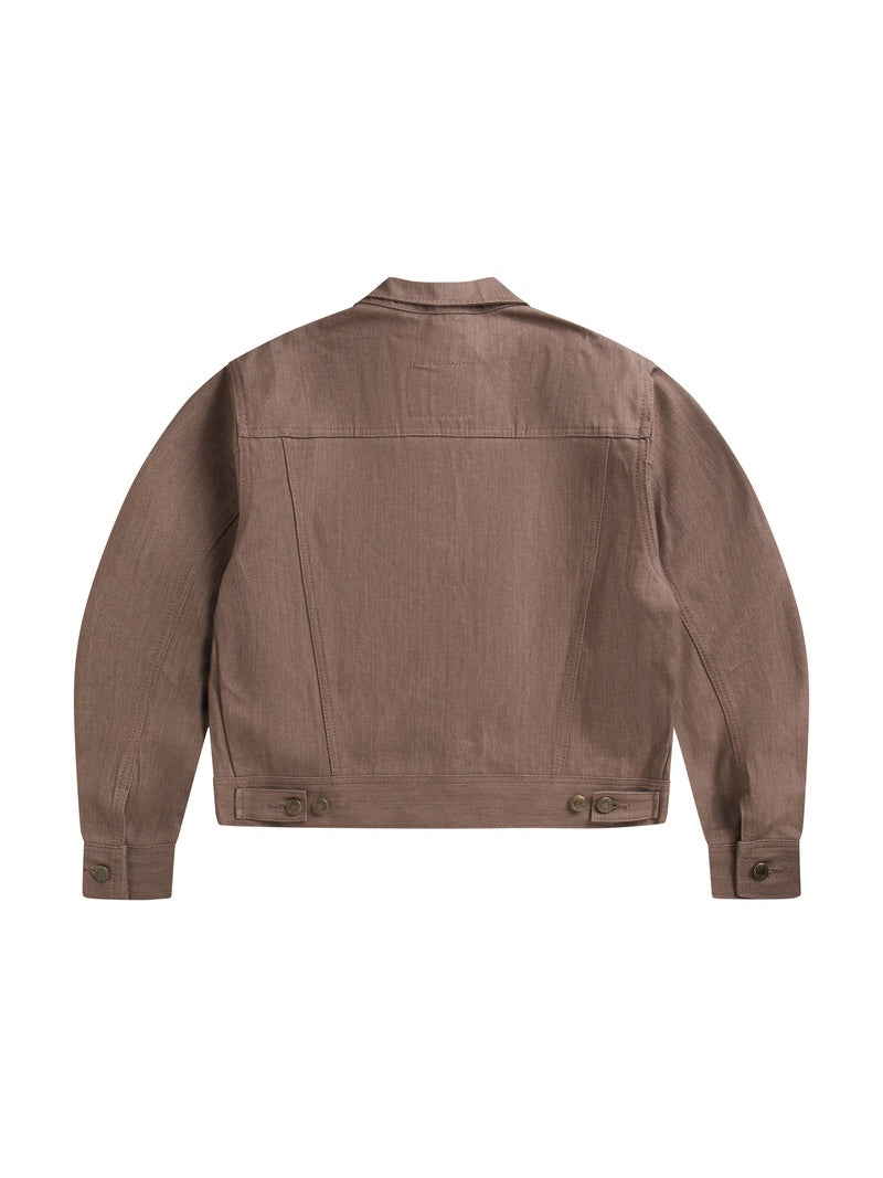 Mocha Westerner Raw Denim Jacket