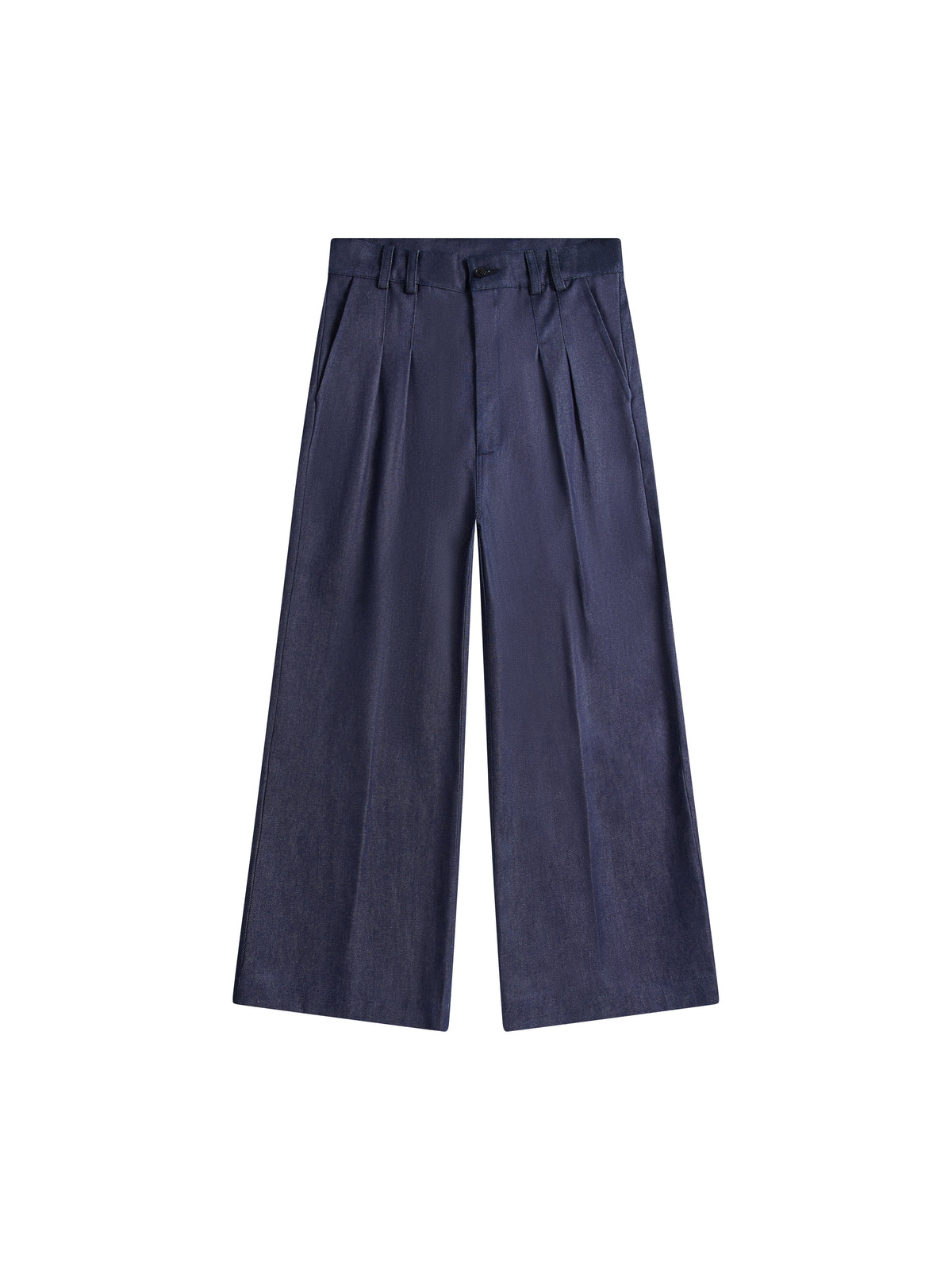 Raw Denim Pleated Trousers