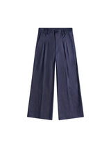 Raw Denim Pleated Trousers