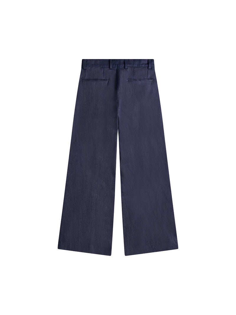 Raw Denim Pleated Trousers