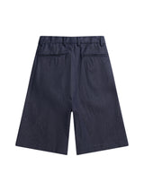 Raw Denim Pleated Shorts