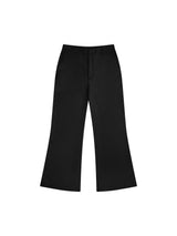 Solid Black Boot-cut Trousers