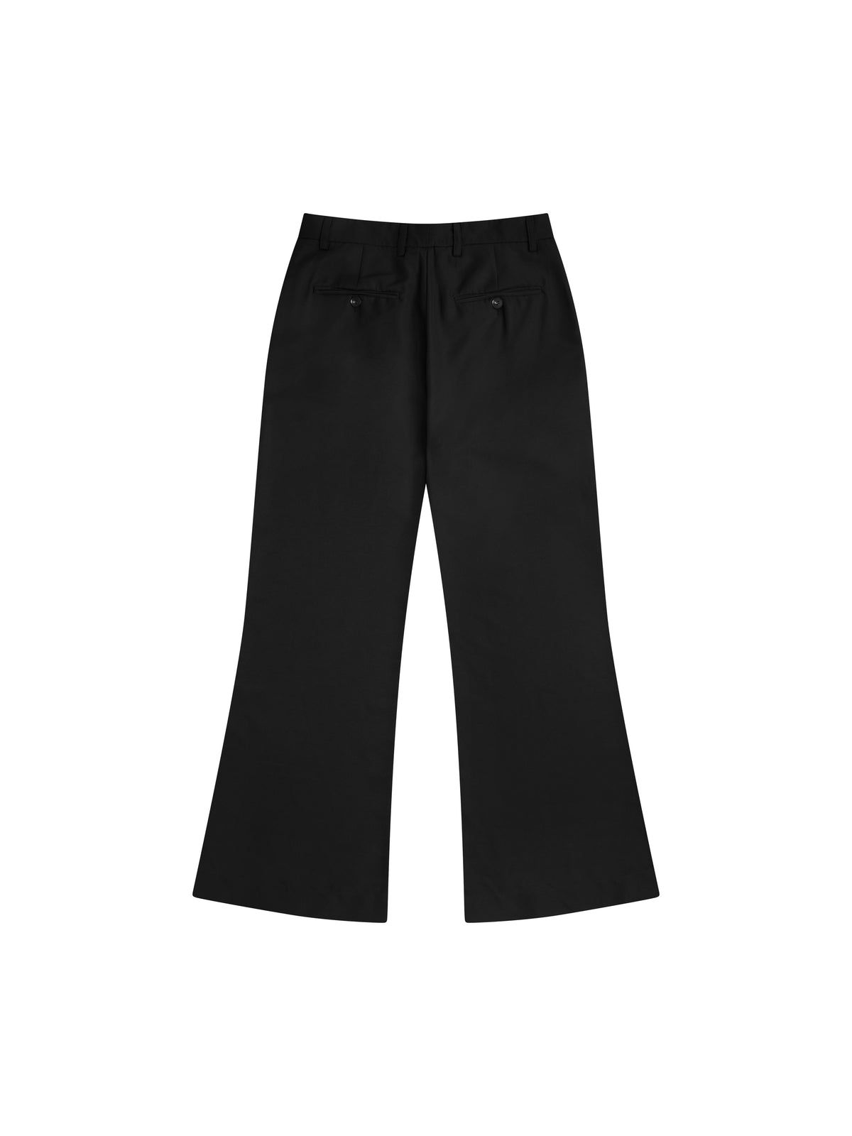 Solid Black Boot-cut Trousers