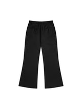 Solid Black Boot-cut Trousers