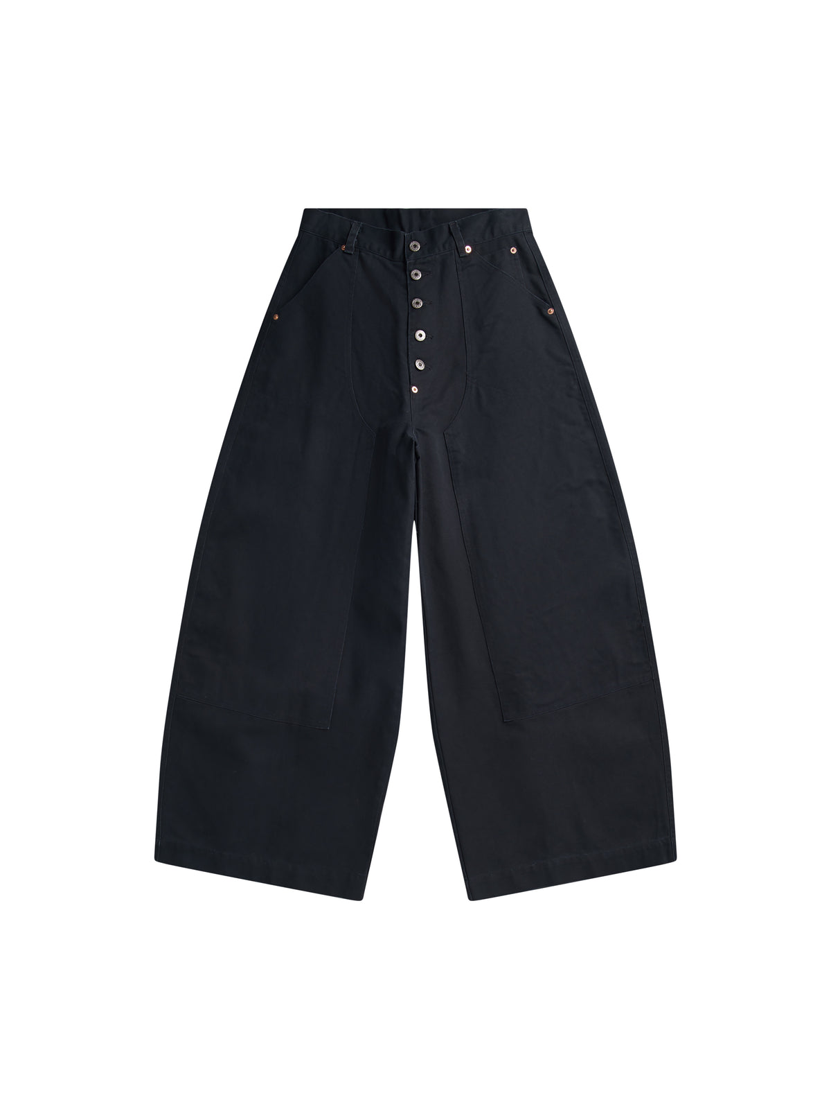 Faded Black Washed Duck Canvas Double Knee Pants