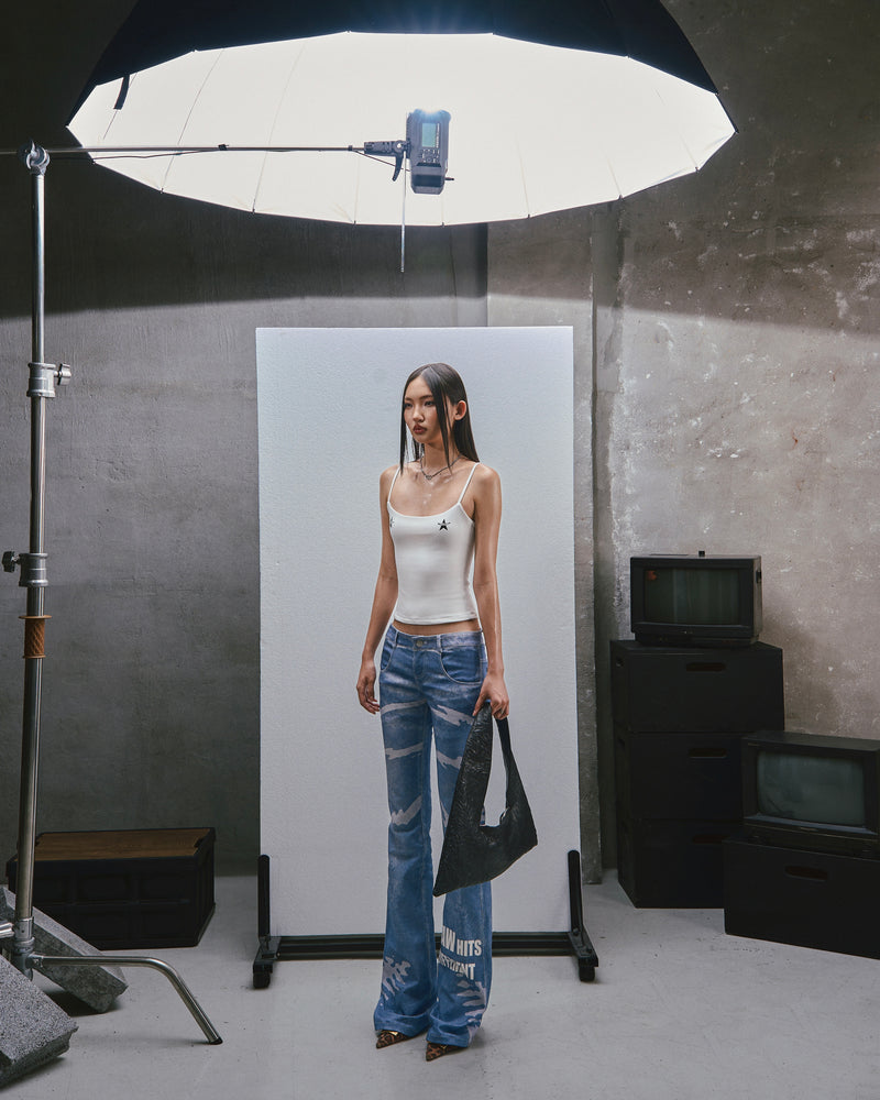RAW Stars Printed Camisole top - WHITE