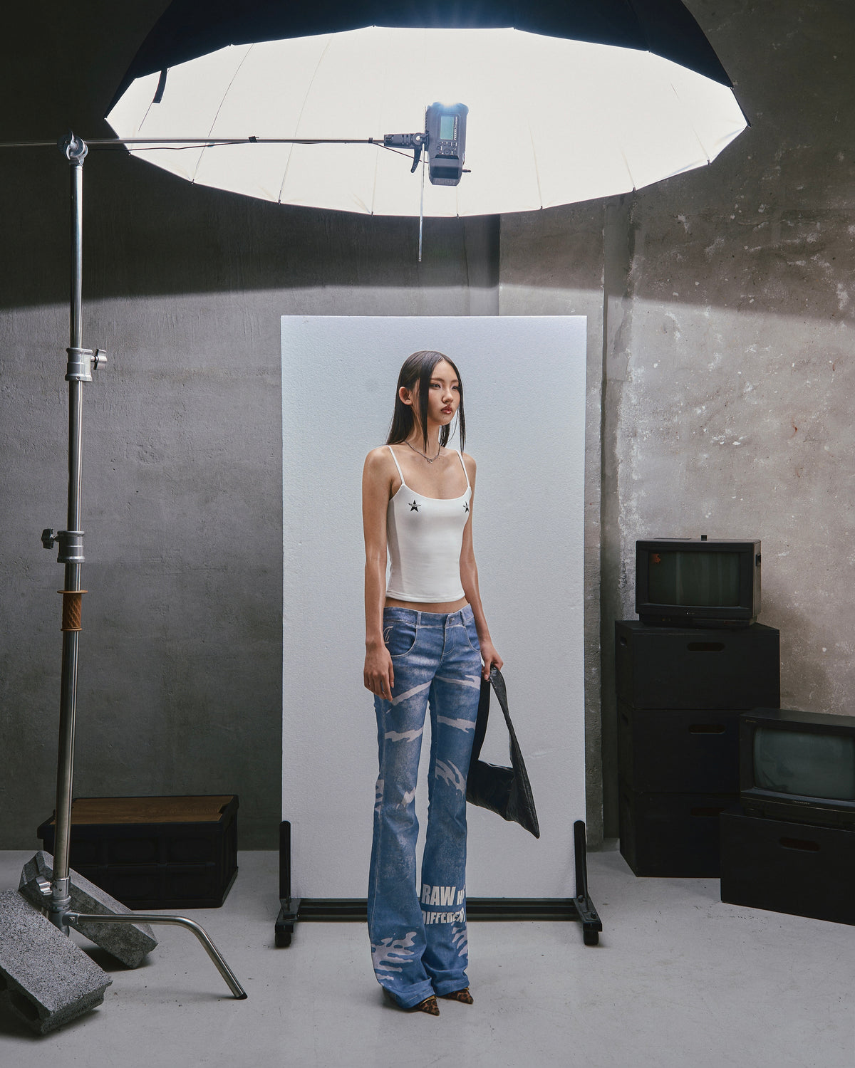 RAW Stars Printed Camisole top - WHITE