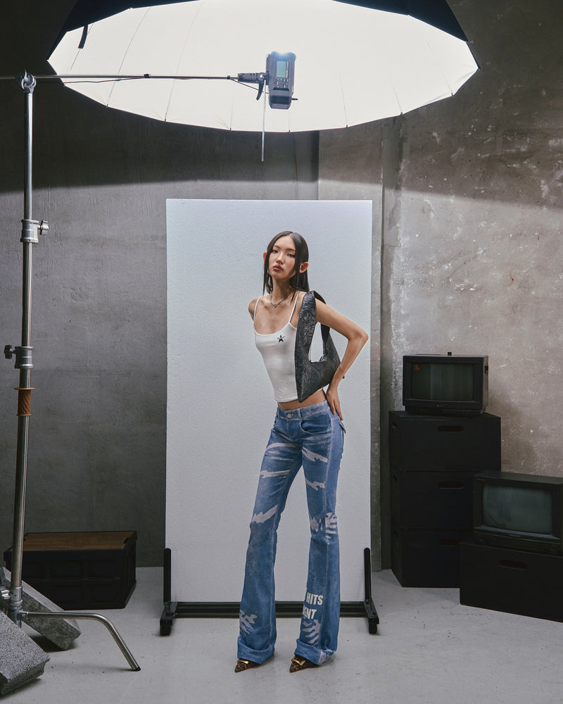 RAW Stars Printed Camisole top - WHITE